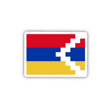 Load image into Gallery viewer, Artsakh Flag Clear Sticker - Transparent Vinyl Decal, Patriotic Artsakh Emblem, Durable, Weatherproof, Ideal for Laptops &amp; Cars, 2-inch
