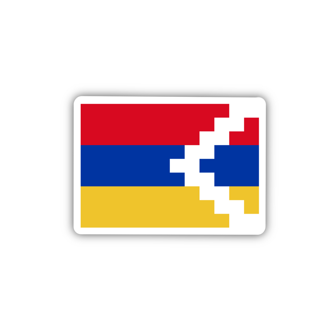 Artsakh Flag Clear Sticker - Transparent Vinyl Decal, Patriotic Artsakh Emblem, Durable, Weatherproof, Ideal for Laptops & Cars, 2-inch