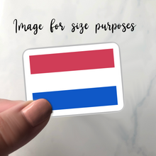 Load image into Gallery viewer, PRE-ORDER, Netherlands Flag, Clear sticker, ~2” length
