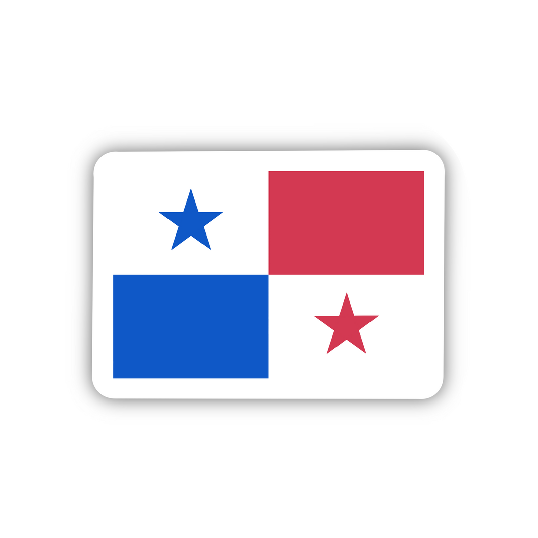 Panama Flag, Clear Sticker, ~2” length