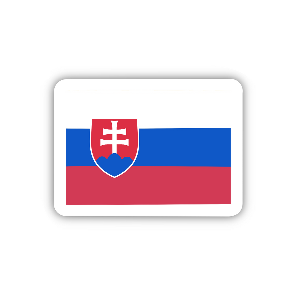 PRE-ORDER: Slovakia Flag, Clear Sticker, ~2”