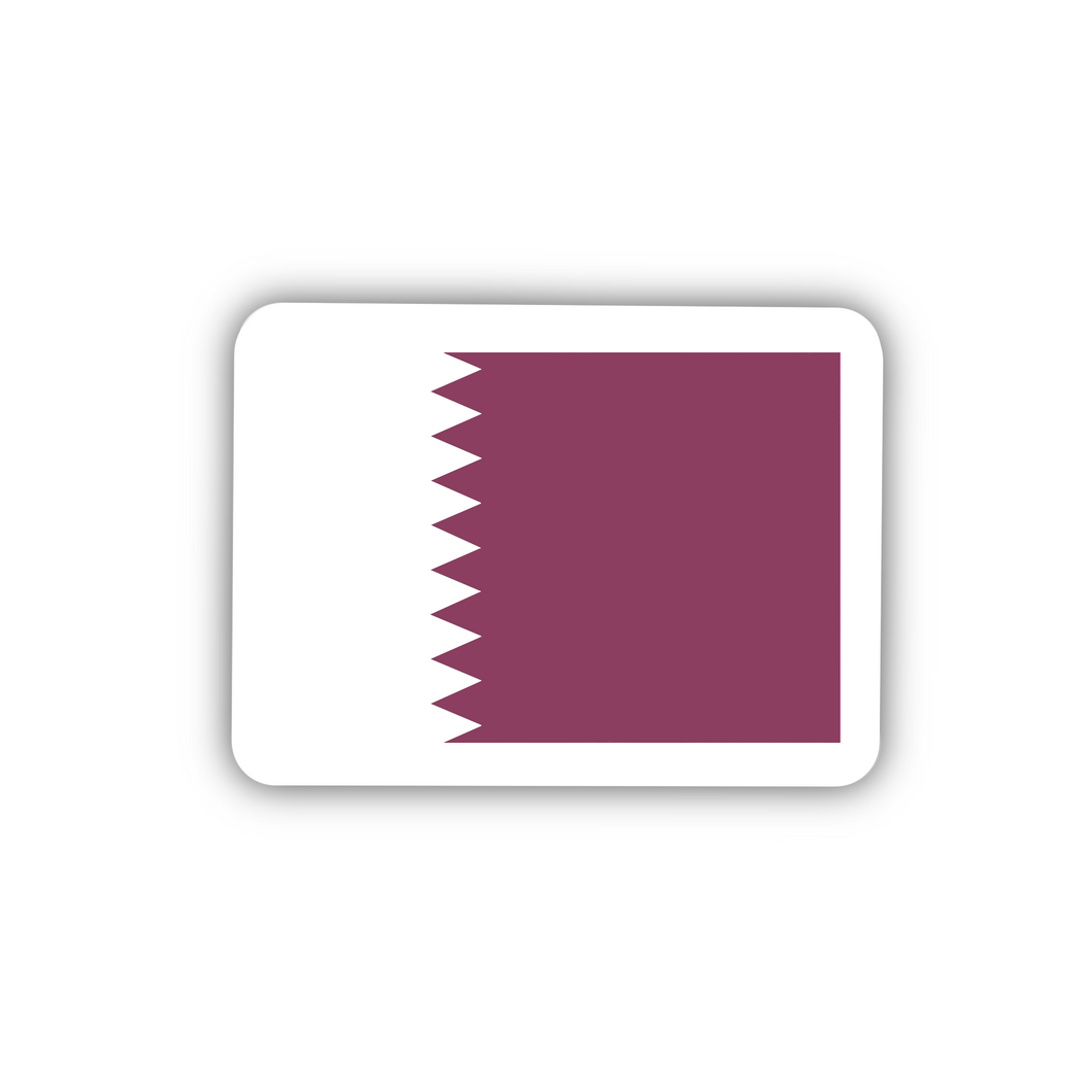 Qatar Flag, Clear Sticker