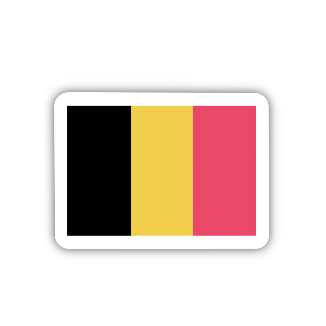 Belgium Flag, Clear Sticker, ~2” length