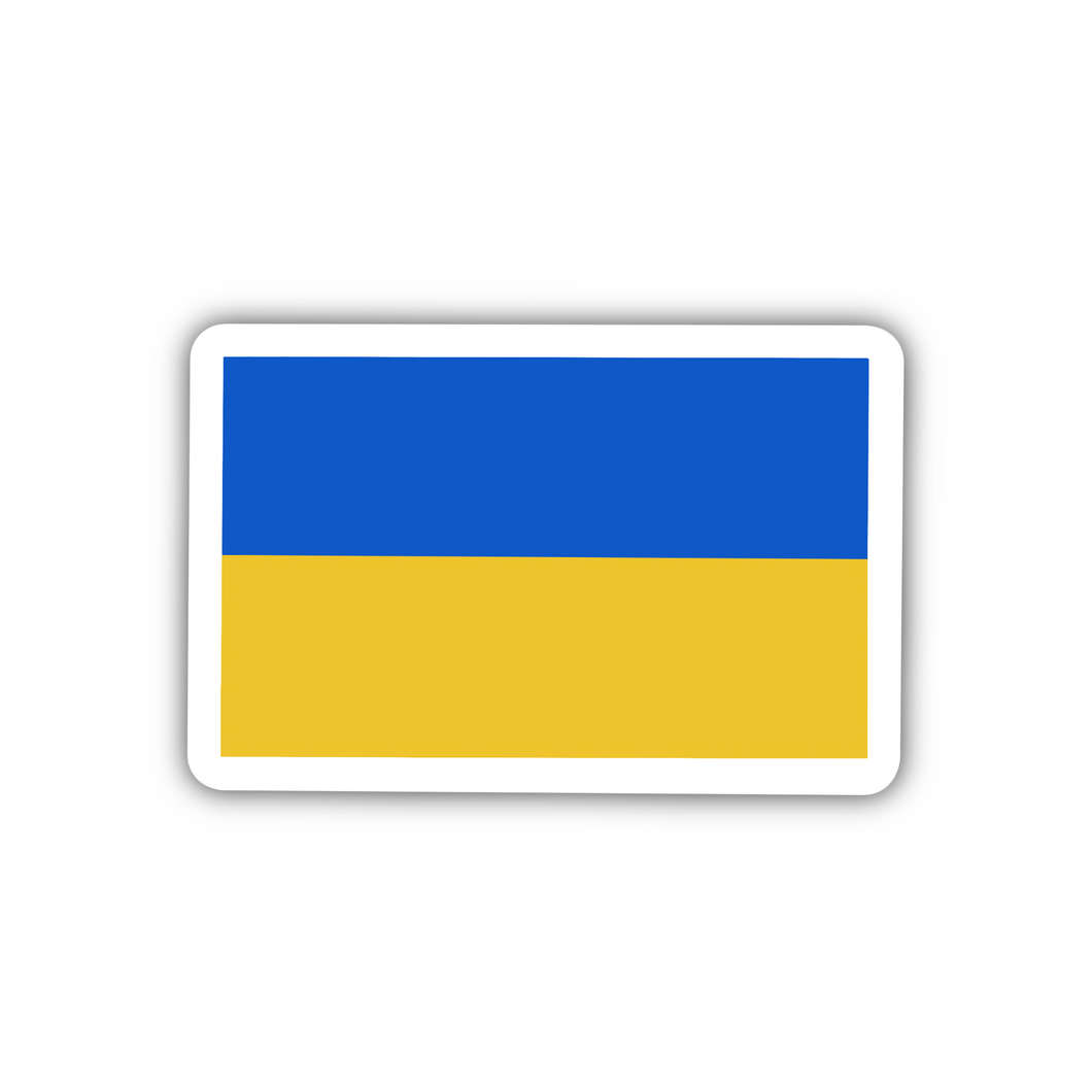 Ukraine Flag, Clear Sticker, 2x1.28 in.