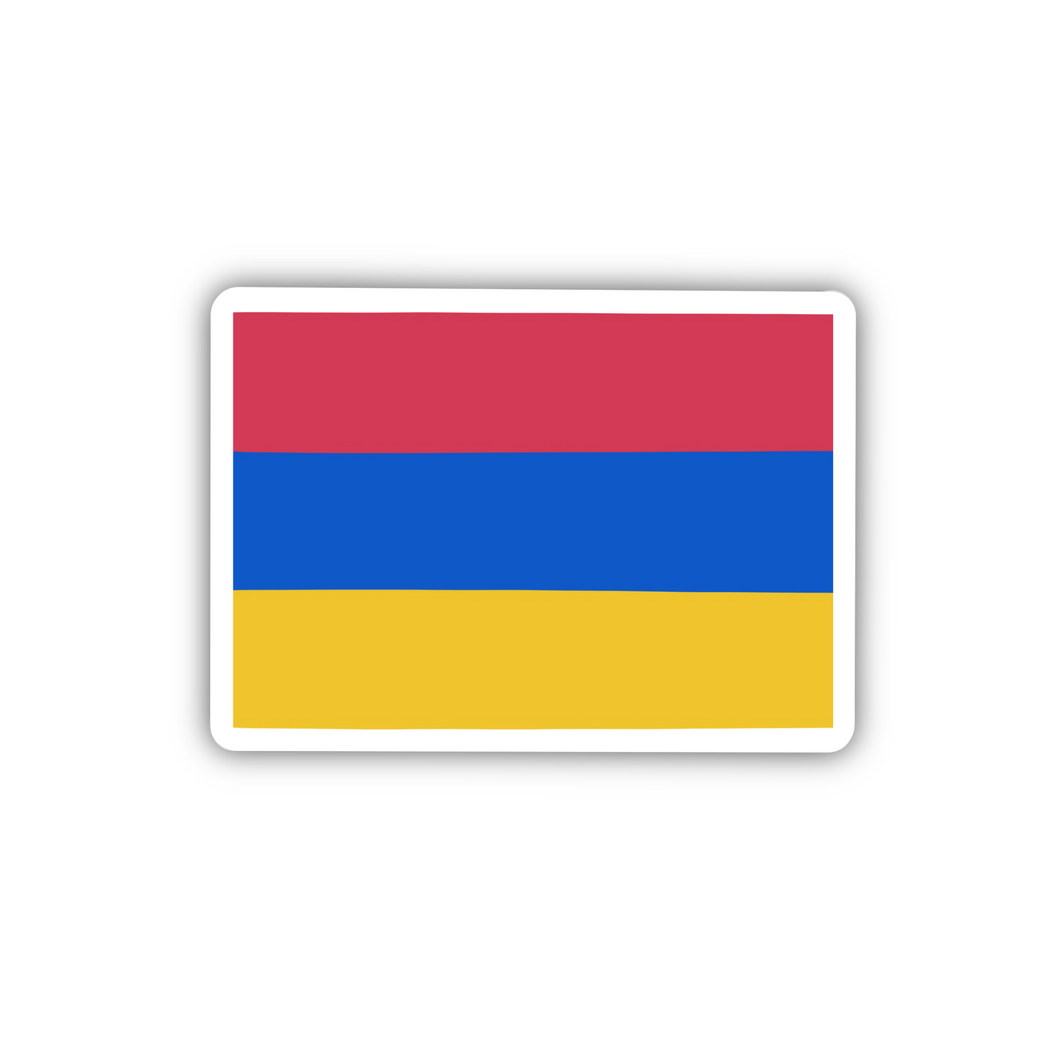 Armenia Flag Clear Sticker - Transparent Vinyl Decal, Patriotic Armenian Emblem, Durable, Weatherproof, Ideal for Laptops & Cars, 2-inch