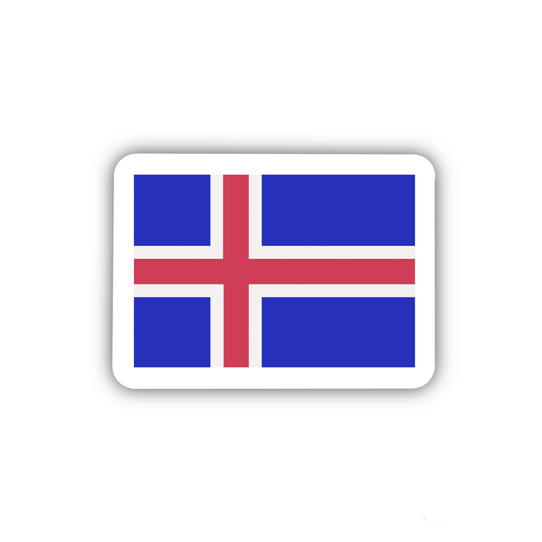 PRE-ORDER: Iceland Flag, Clear Sticker, ~2” length