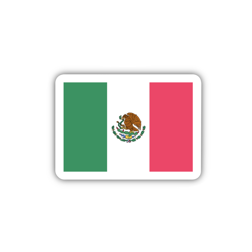 Mexico Flag, Clear Sticker, 2x1.38 in