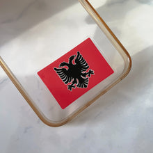 Load image into Gallery viewer, Albania Flag Clear Sticker - Transparent Waterproof Decal, Subtle Patriotic Emblem, Premium Vinyl, Durable, 2-inch
