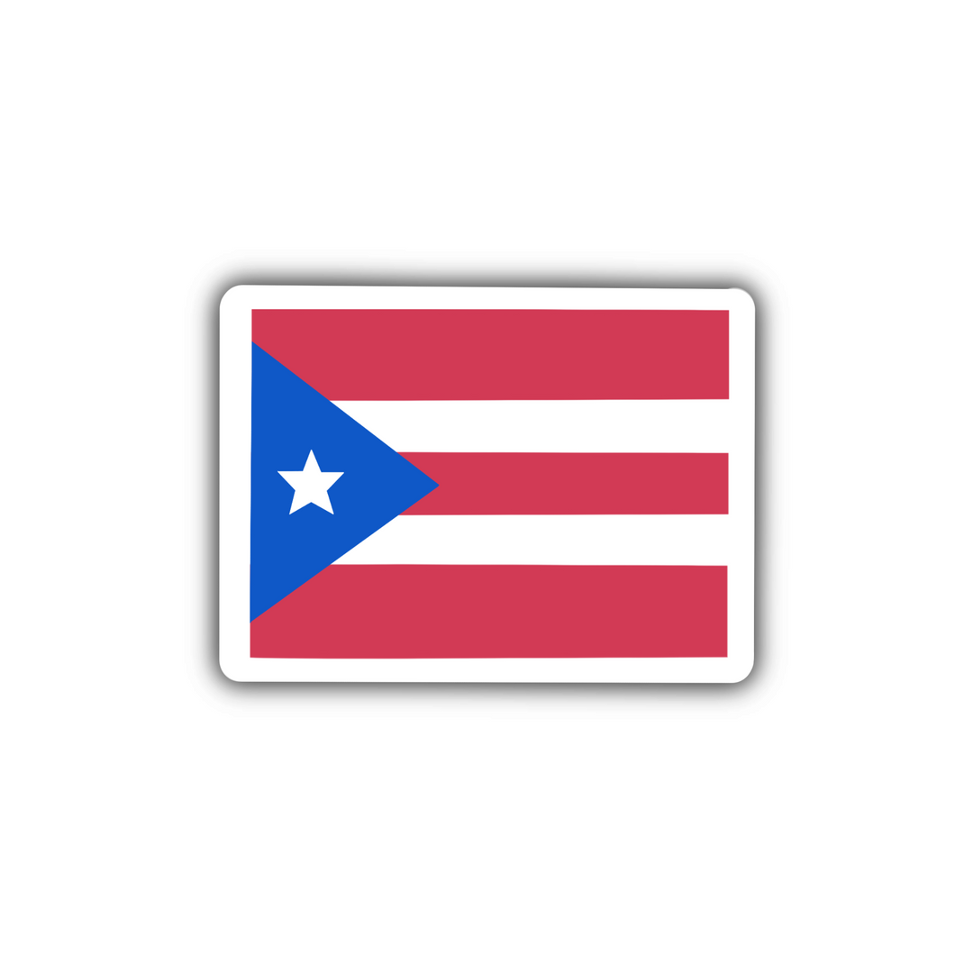 Puerto Rico Flag, Clear Sticker, 2x1.46