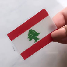 Load image into Gallery viewer, Lebanon Flag, Clear Sticker, 2&quot;x1.52&quot;
