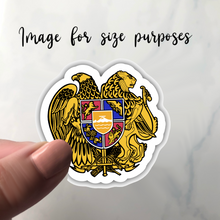 Load image into Gallery viewer, Armenia Coat of Arms Sticker - Waterproof Vinyl Decal, National Emblem, Patriotic Armenian Symbol, Durable, Weatherproof, 2-inch
