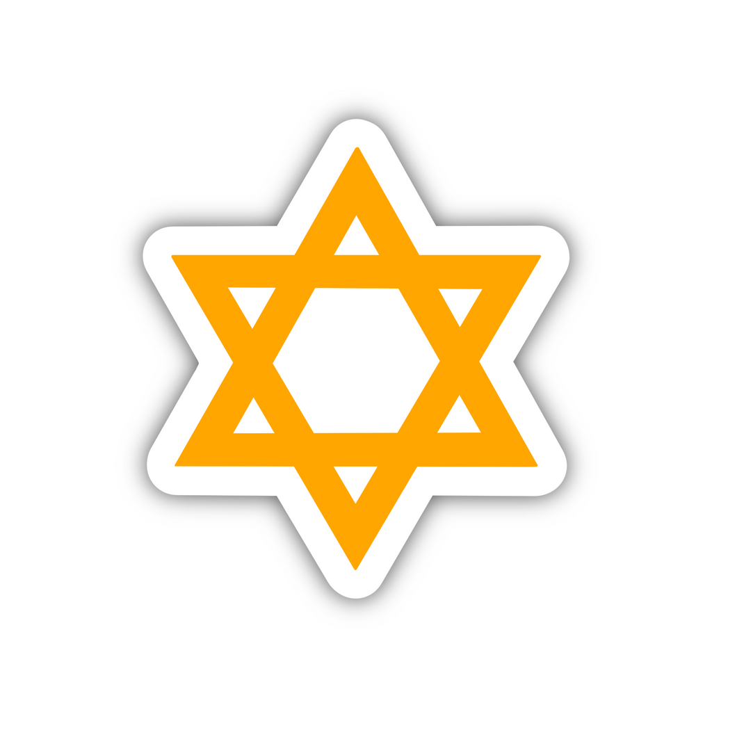 PRE-ORDER Judaism Symbol, Clear Sticker, ~2”x2”