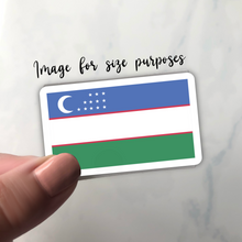 Load image into Gallery viewer, Uzbekistan Flag, Clear Sticker, ~2” length
