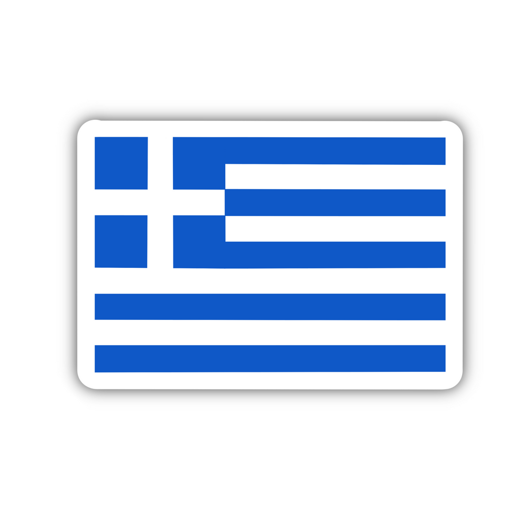 Greece Flag, Clear Sticker, 2
