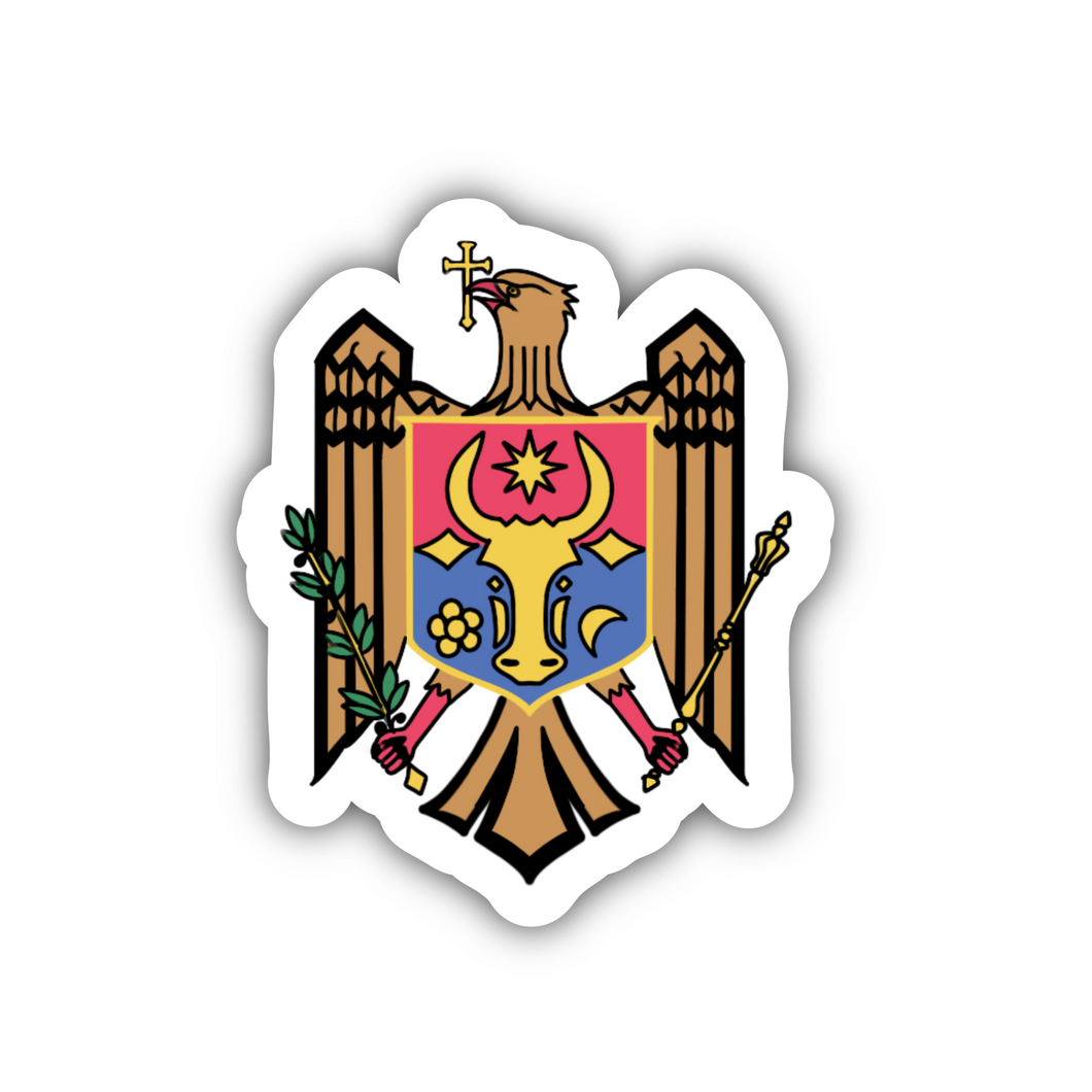 PRE-ORDER Moldova Coat of Arms, Clear Sticker,