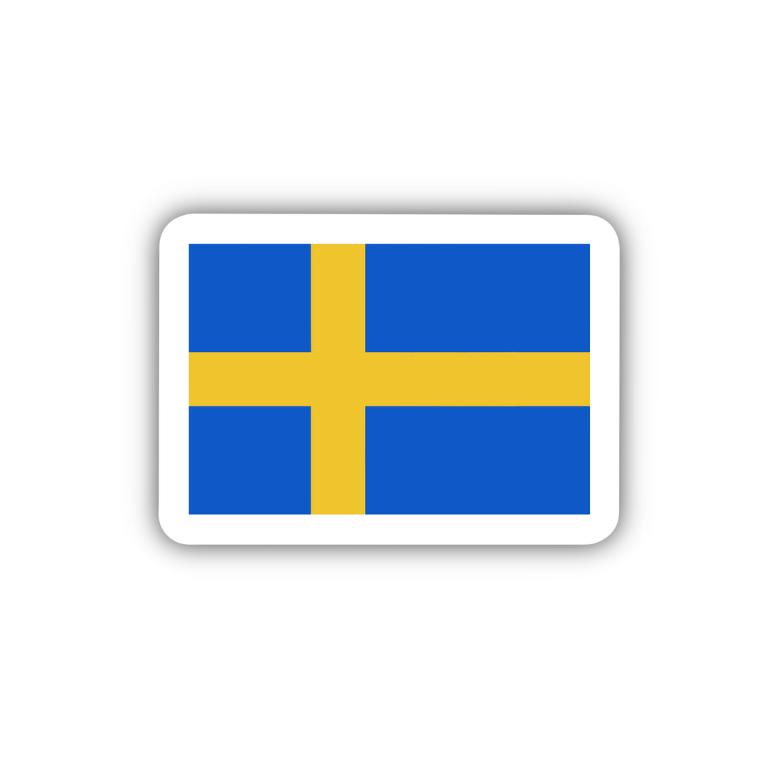 Sweden Flag, Clear Sticker, 2”