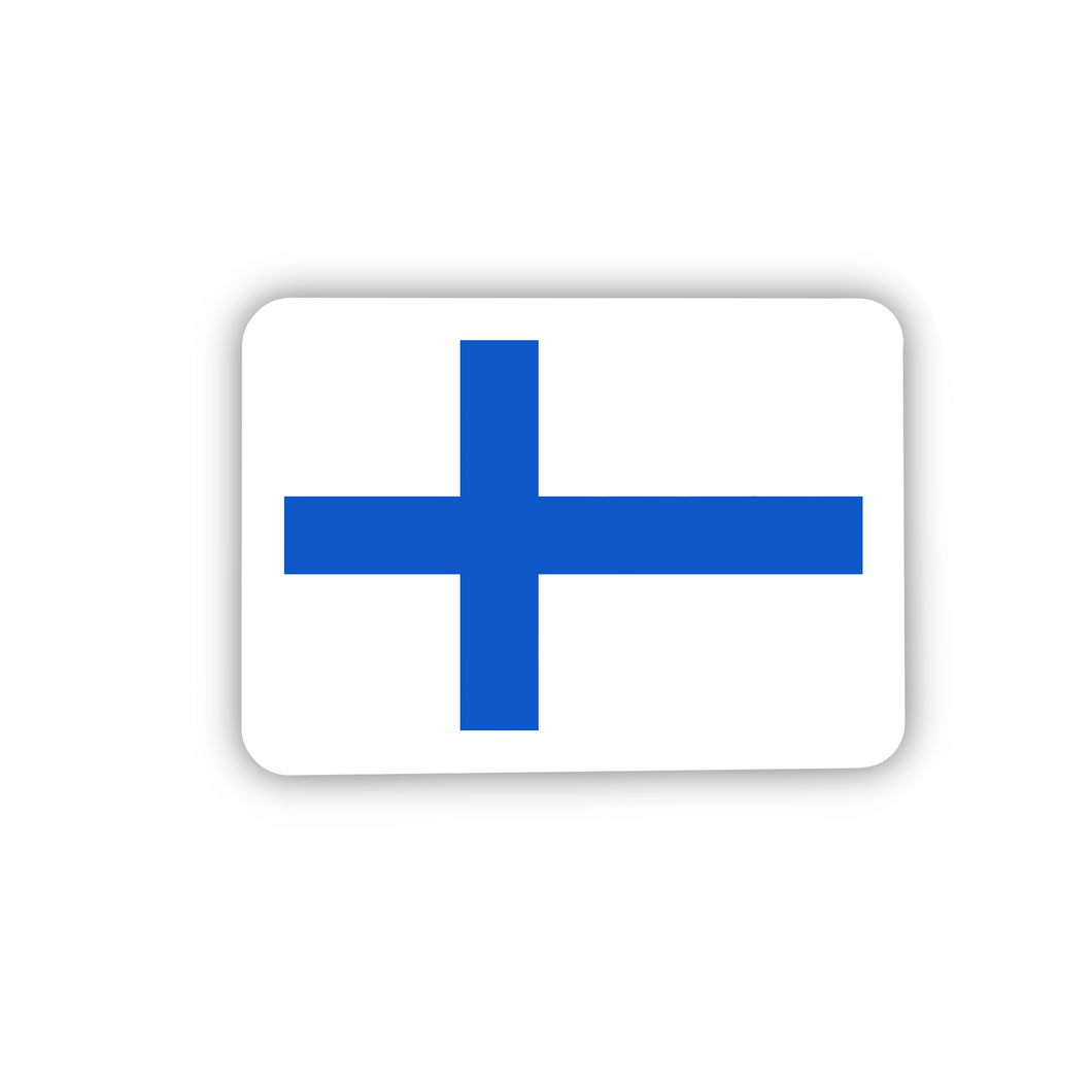 PRE-ORDER: Finland Flag, Clear Sticker, ~2”