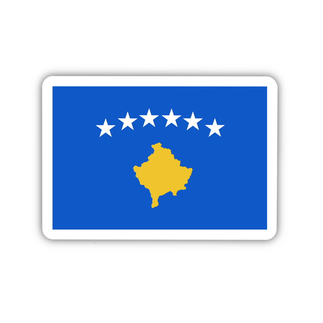 Kosovo Flag, Clear Sticker, 2