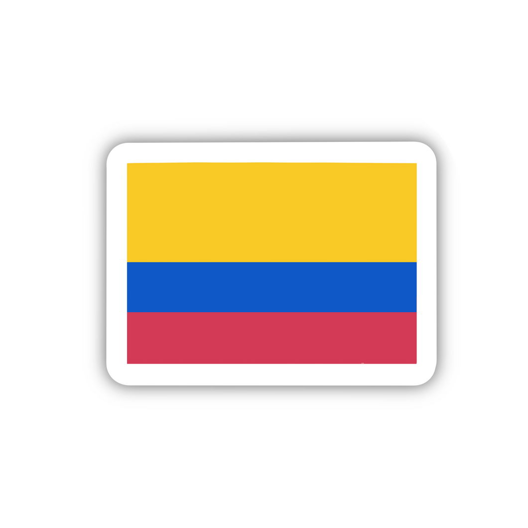 PRE-ORDER: Colombia Flag, Clear Sticker, ~2” length