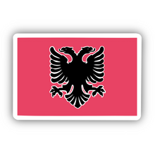 Load image into Gallery viewer, Albania Flag Clear Sticker - Transparent Waterproof Decal, Subtle Patriotic Emblem, Premium Vinyl, Durable, 2-inch
