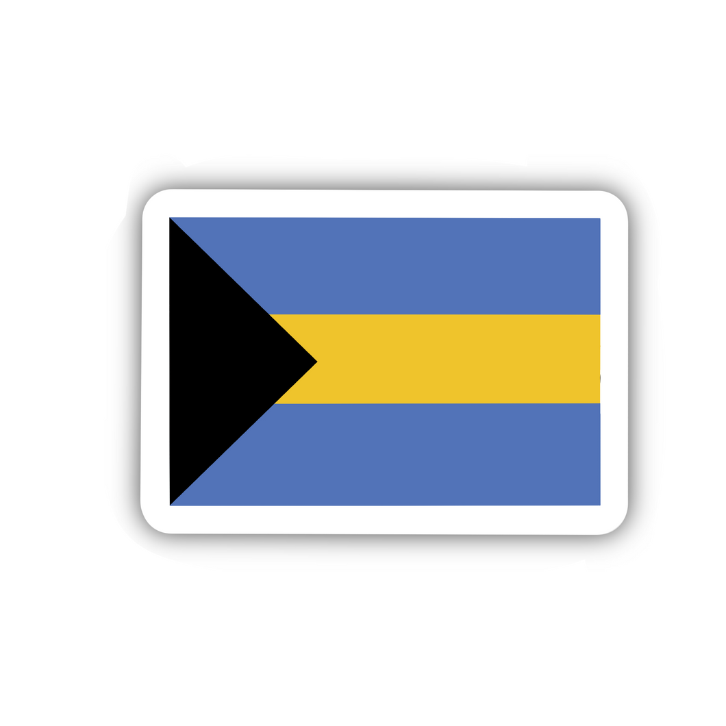 PRE-ORDER Bahamas Flag, Clear Sticker, ~2” length