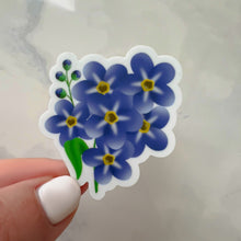 Load image into Gallery viewer, Forget-Me-Not Flower Sticker, ~2” height
