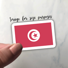 Load image into Gallery viewer, Tunisia Flag, Clear Sticker, ~2” length
