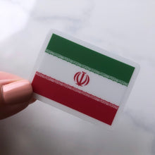 Load image into Gallery viewer, Iran Flag, Clear Sticker, 2”x1.42”
