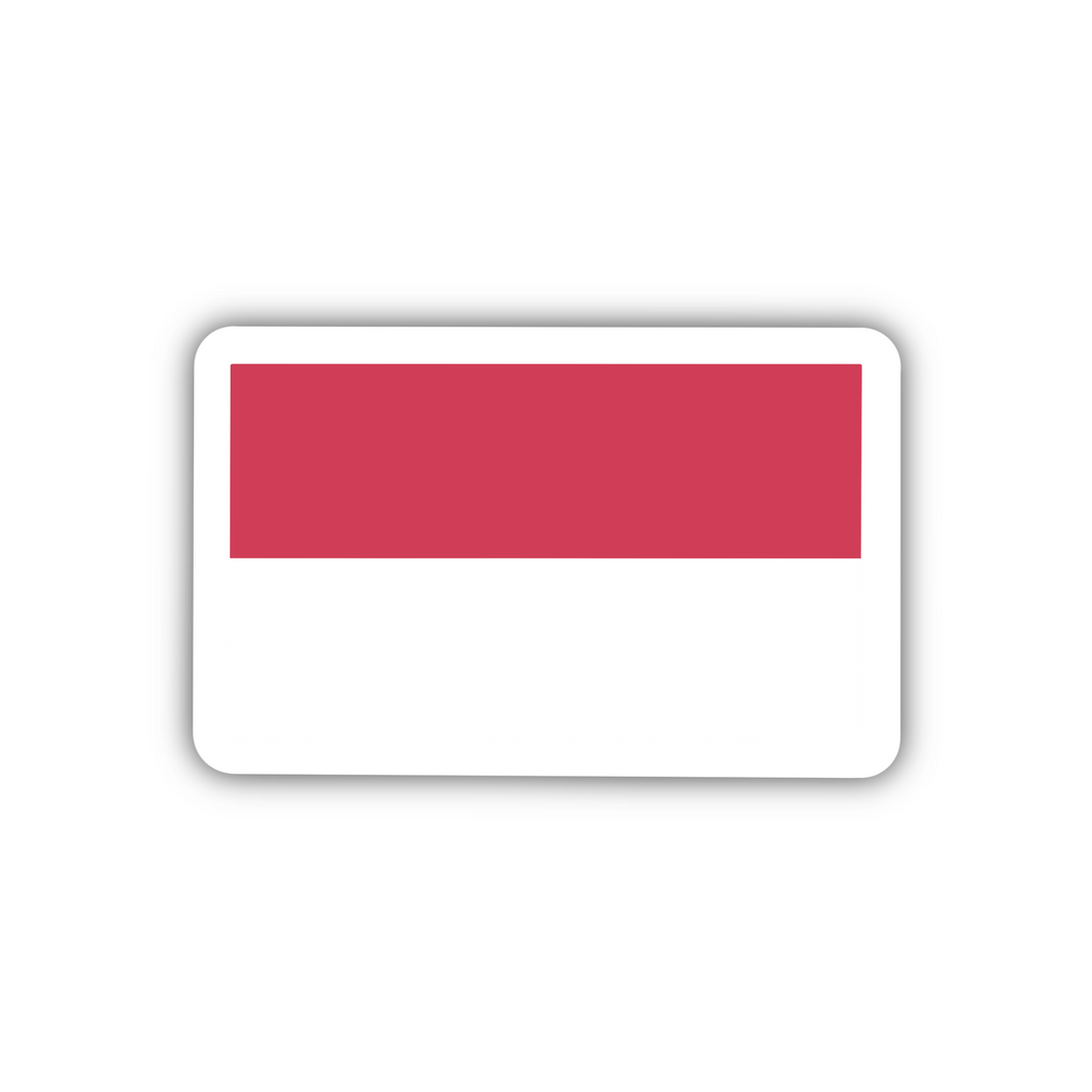 Indonesia Flag, Clear Sticker, 2x1.39 in.